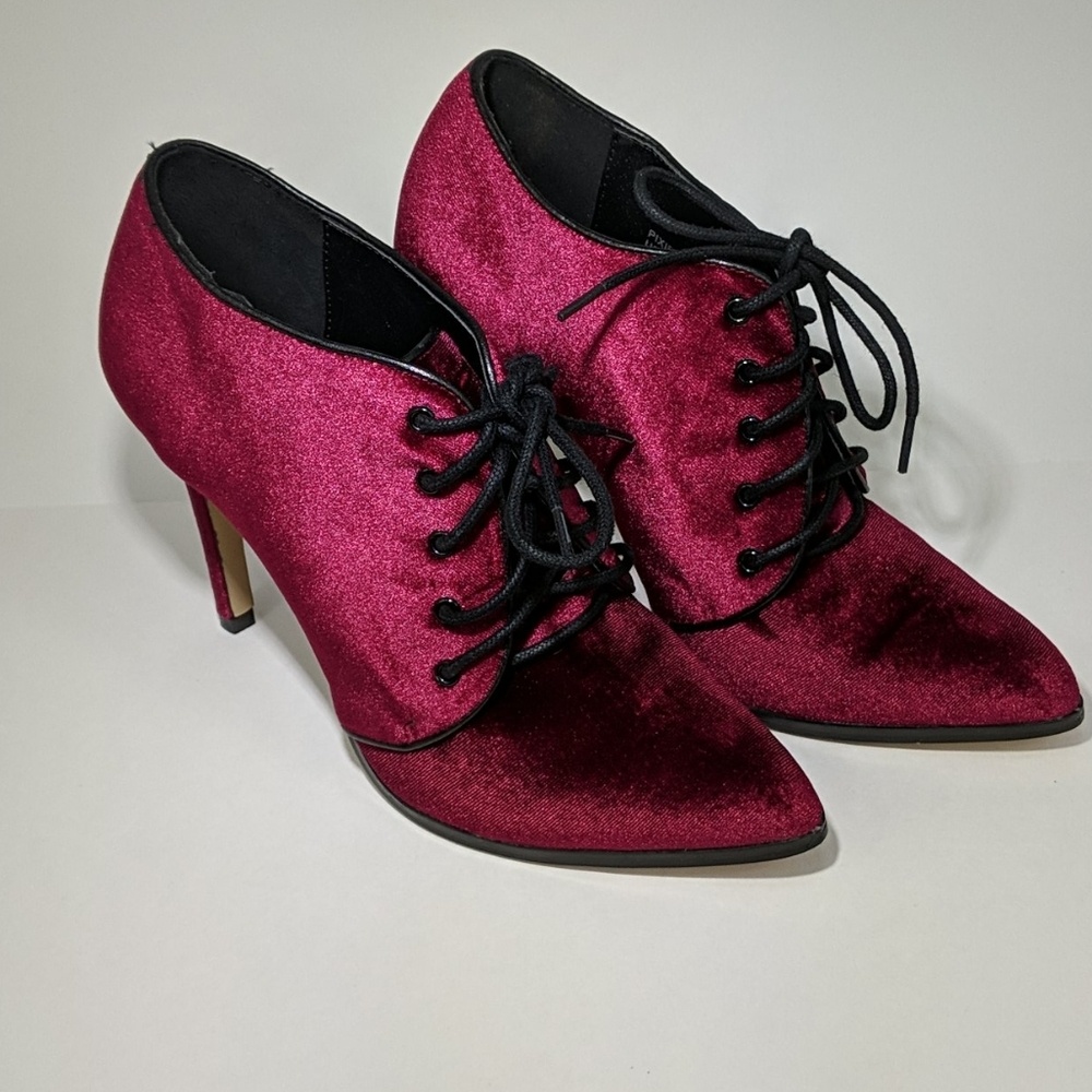 Beau+Ashe Russet Velour Velvet "Pixie" boots Sz 8